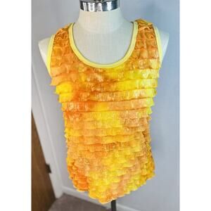 Fluttery Summer Yellow Orange Gold Shimmer Y2K Tank Top